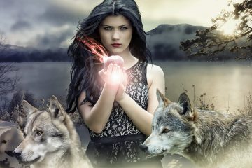 Bruxa com lobos